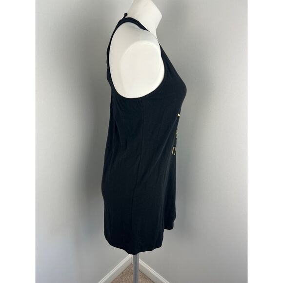 Miken Swim "Tropicool Vibes" Black Gold Pineapple Pullover Swim Cover Up Medium - Picture 2 of 7